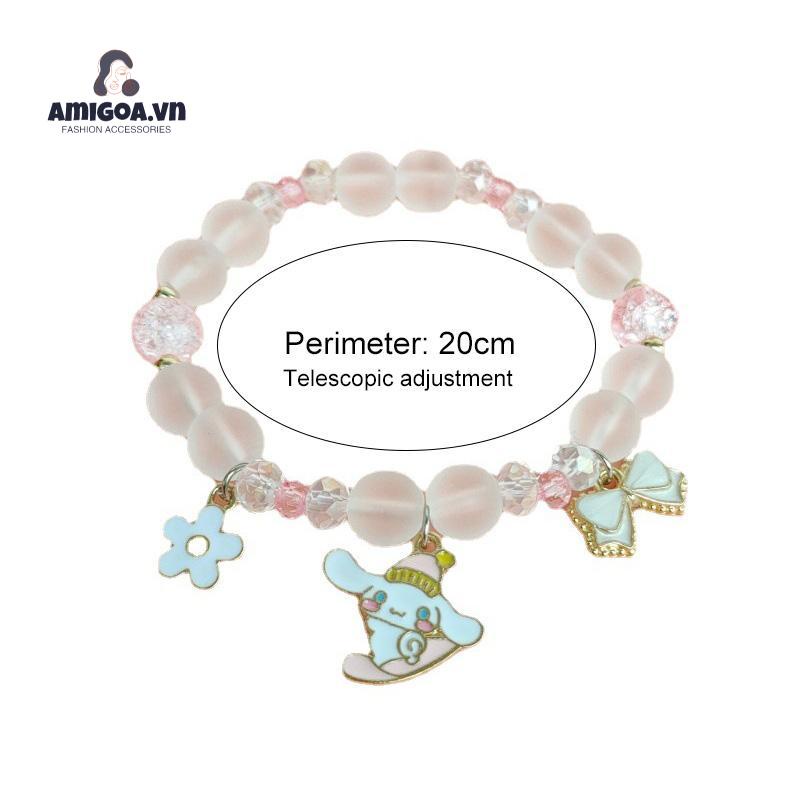 ✨✨Vòng Tay Đính Đá Ngọc Bích Họa Tiết Chú Chó Cinnamon Ngọt Ngào Đơn Giản Thời Trang Cho Nữ