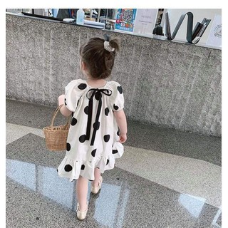 Váy babydoll chấm bi cho bé
