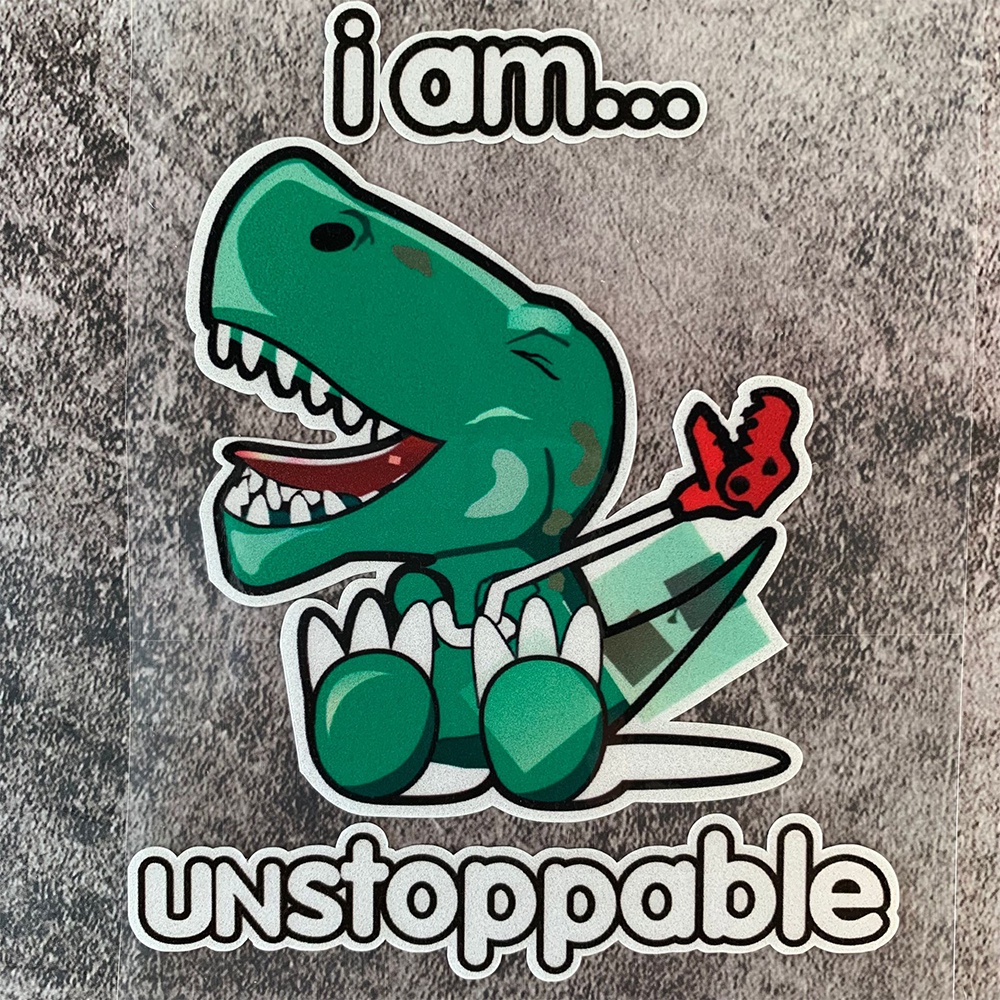 Hình dán xe khủng long phản chiếu Hình dán xe máy dễ thương Nhật Bản Decal trang trí xe máy