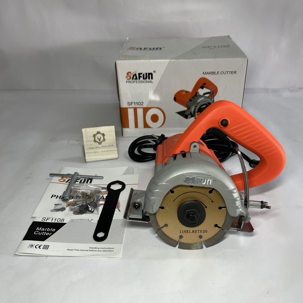 Máy cắt gạch cầm tay SAFUN SF1102 công suất lớn 1380W| Máy cắt gỗ, đá men( Cam kết dây đồng 100%)
