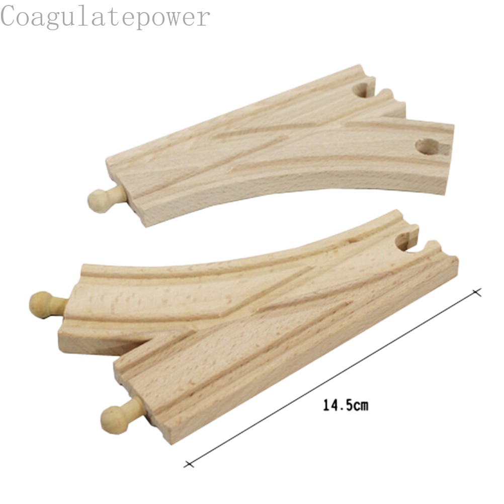 Coagulatepower 1 Pcs Wooden Track Big Bifurcated Railway Accessories Compatible Major Brands