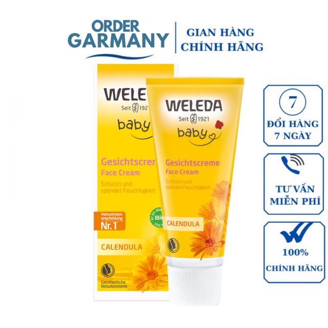 Kem dưỡng da mặt  WELEDA cho bé, dưỡng da mặt trẻ em -  Đức