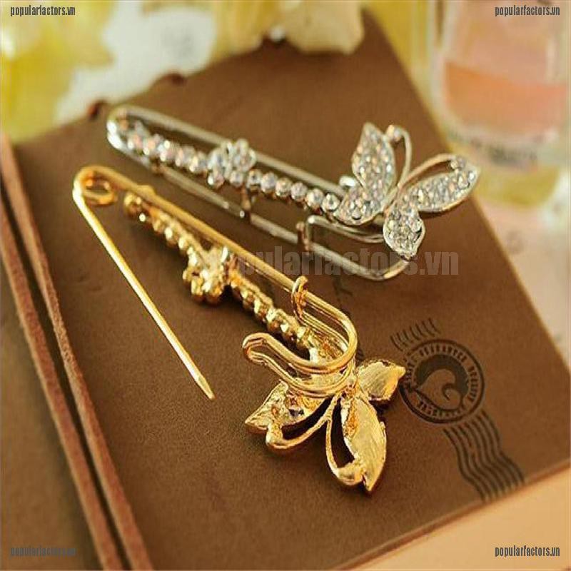 Ghim Cài Áo Kim Loại Hình Bướm Đính Đá Thời Trang