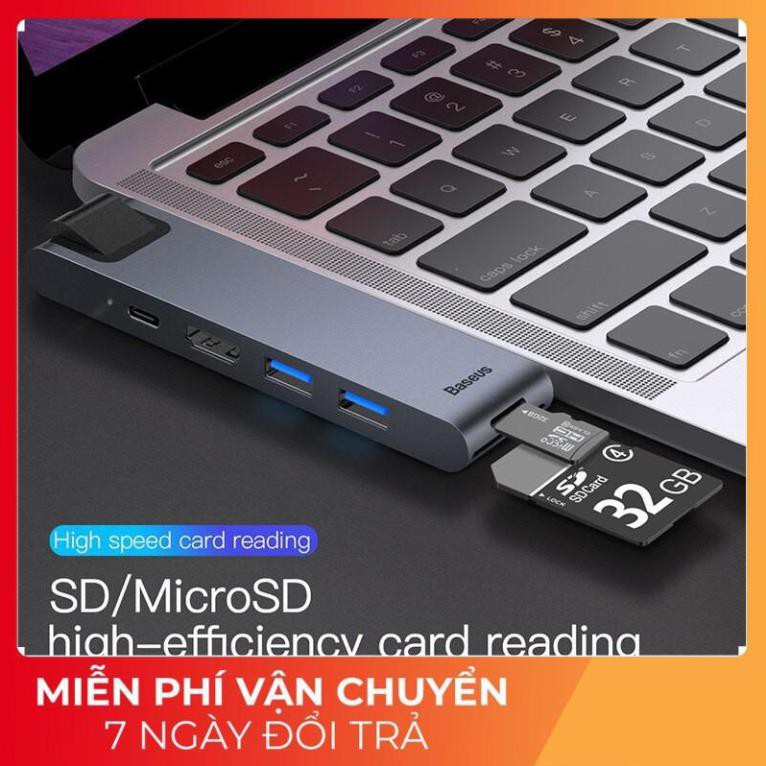 HUB sạc nhanh thông minh 7 in 1 chính hãng Baseus Thunderbolt Dual Type-C đa chức năng dành cho Macbook Pro