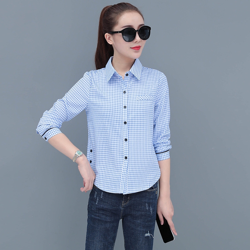 Áo sơ mi nữ tay dài họa tiết sọc thời trang