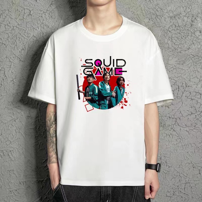 💖HOT HOT💖 BST ÁO THUN HÌNH Squid game korean series white T-shirt unisex trendy tee | BigBuy360 - bigbuy360.vn