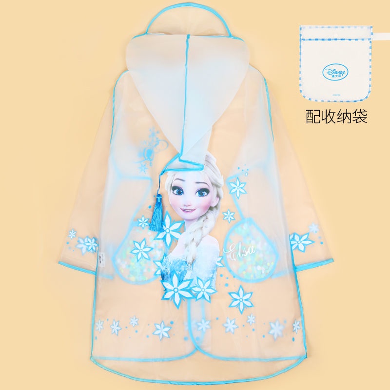 ♛Áo Mưa Trong Suốt Họa Tiết Elsa Xinh Xắn Dành Cho Bé