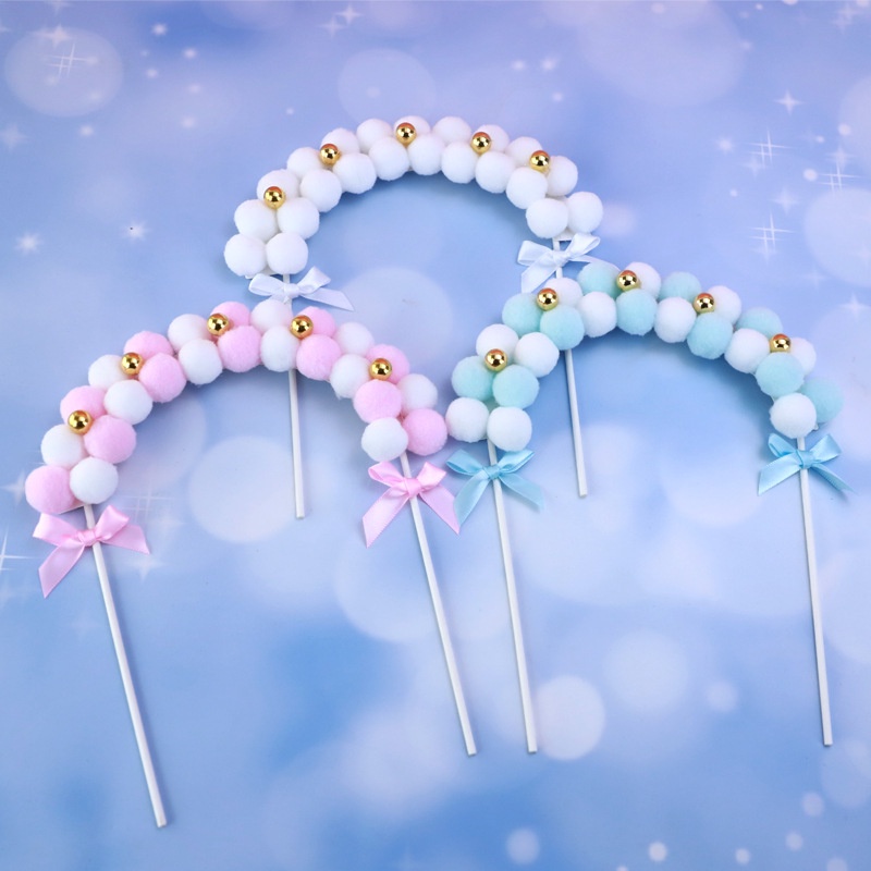 phụ kiện bánh sinh nhật [FREESHIP] cổng bông trang trí bánh kem