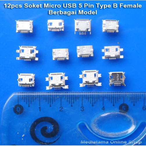 Set 12 Ổ Cắm Micro Usb 5 Pin Type B Đa Chế Độ