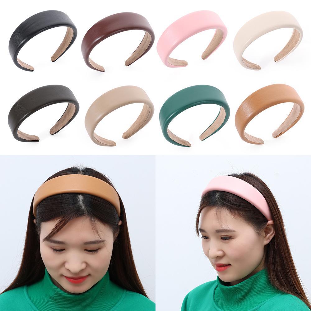 Băng Đô Cài Tóc Bằng Da Phối Lụa Có Đệm