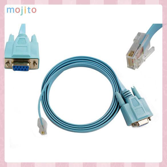 MOJITO 5ft RJ45 to DB9 COM Port Female Flat Adapter Cable for Cisco Console Router