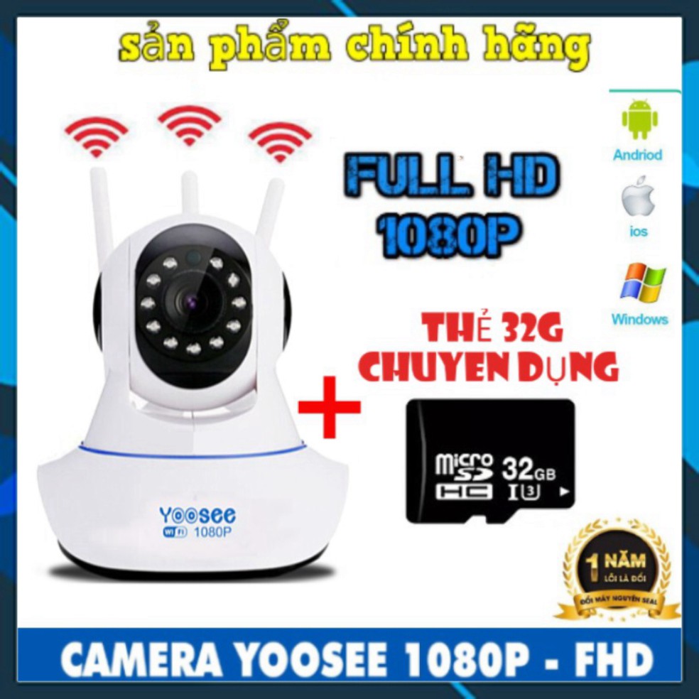 CAMERA IP YOOSEE 360, QUAN SÁT RÕ NGÀY VÀ ĐÊM, KÈM THẺ NHỚ