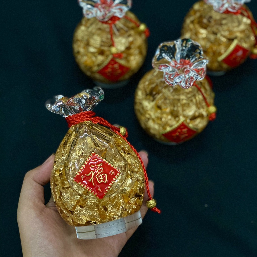 Túi Tiền Vàng Thần Tài , Túi Tiền Phong Thủy - Kèm Hộp Như Hình