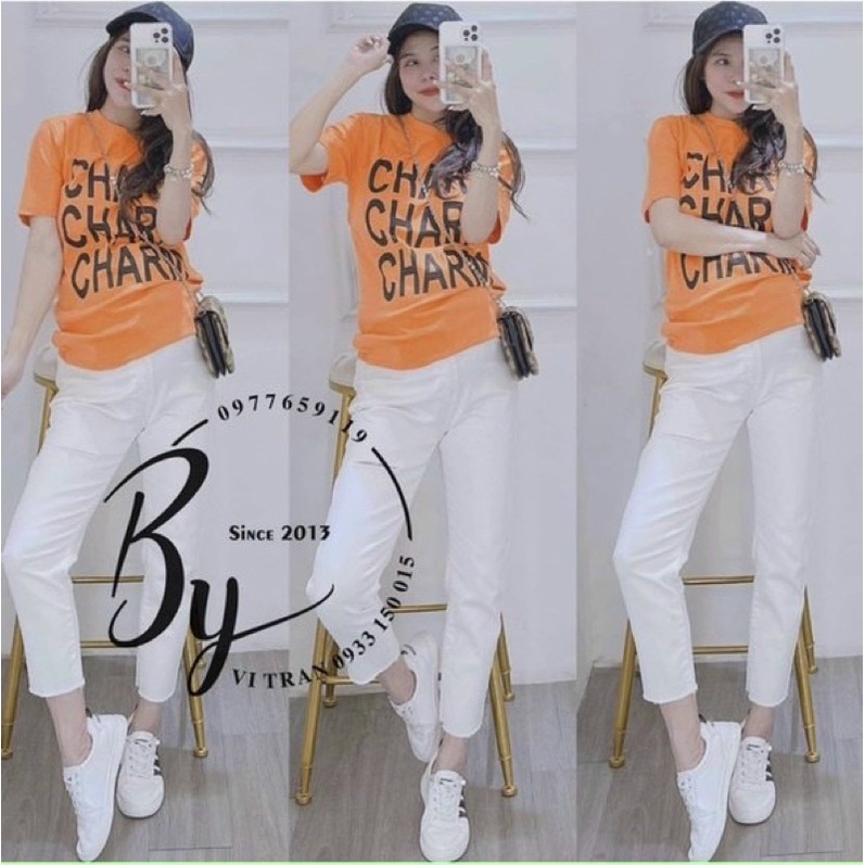 áo thun cotton giấy form vừa người dưới 52kg - carotshop