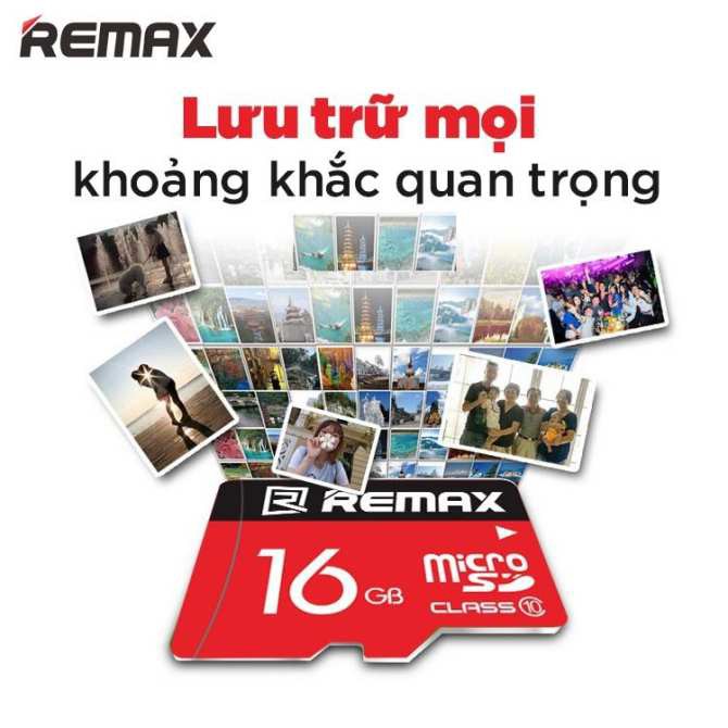 Thẻ nhớ microSDHC Remax 16GB Class 10 80MB/s - Bảo hành 5 năm (Đen)