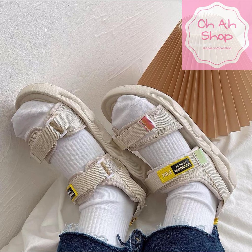 [Mã FASHIONT4WA2 giảm 10k đơn từ 50k]  Dép Sandal Dép quai hậu chuẩn dáng HOT Hàn Quốc LOGO FIN GOM ORDER