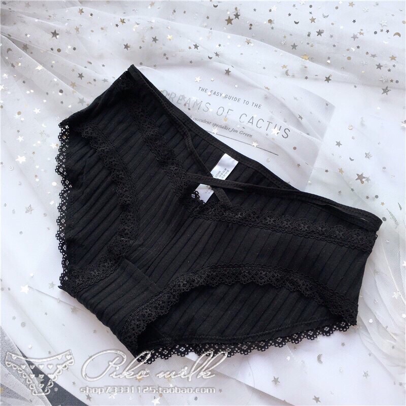 Được chọn màu - Quần lót gân phối ren dây chéo sexy MS023