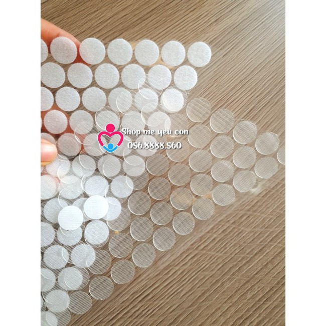 Set 1000 Cặp Băng Dính Gai Velcro Tròn, Khóa Nhám Có Sẵn Keo Dán Có loại trong suốt khônng che hình