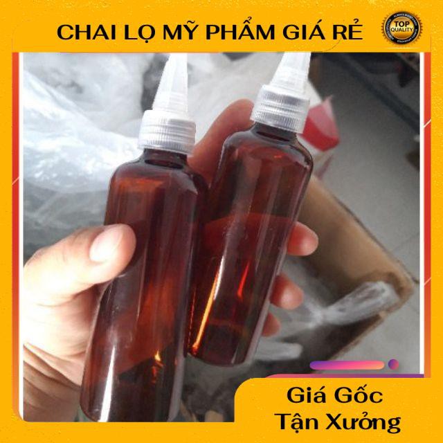 Chai Chiết Mĩ Phẩm ❤ RẺ VÔ ĐỊCH ❤ Chai nhựa pet nâu nắp nhọn 30ml,50ml,100ml chiết mỹ phẩm, đựng gel, dung dịch .