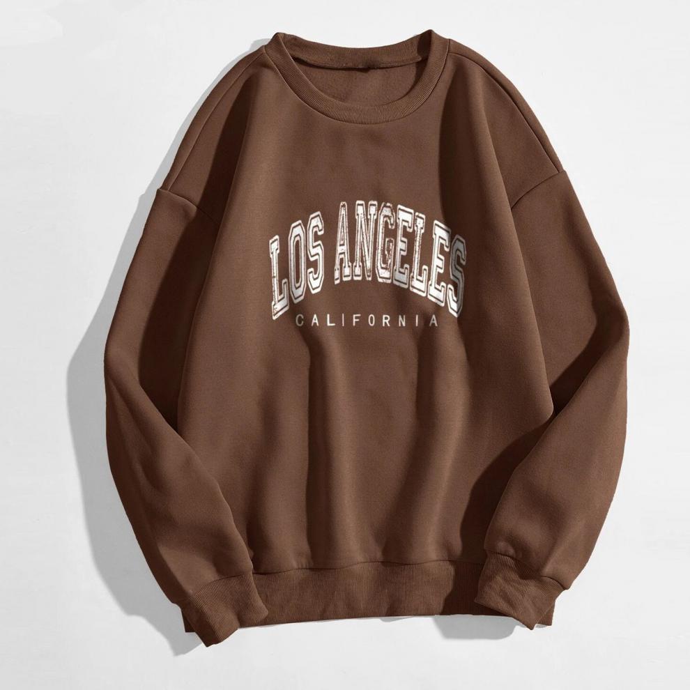 Áo Sweater In Chữ LOS ANGELES Đủ Màu Áo Sweater Tay Bồng Chất Nỉ Ngoại Dày Dặn Form Rộng Freesize Unisex Ảnh Thật