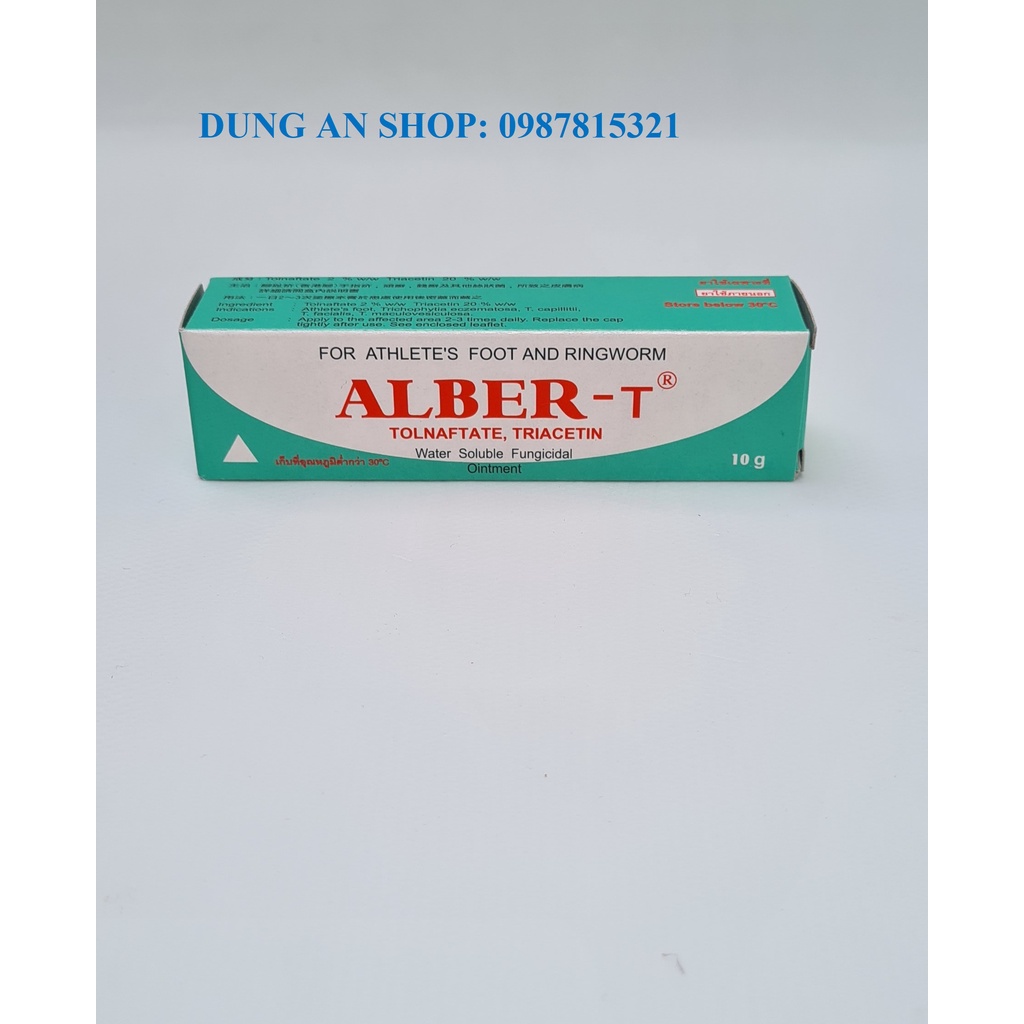 ALBER - T  (Thuốc GÀ CHỌI) Trị nấm gà, mốc gà chọi, thuốc lác gà đá ALB ER-T dạng tuýp bôi 10 gam, Xất xứ THAI LAND