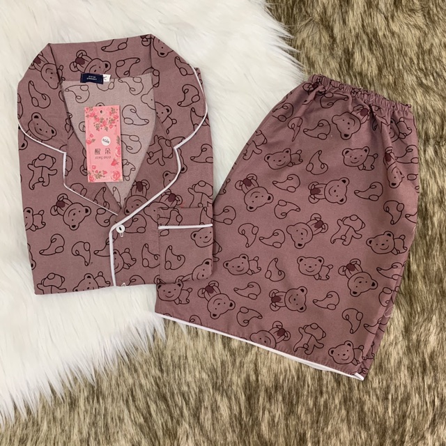 Bộ Mặc Nhà Pijama Kate Thái Cộc Cộc Loại Đẹp [ Ảnh Chụp Thật, Đủ size, Quần có túi ] | BigBuy360 - bigbuy360.vn