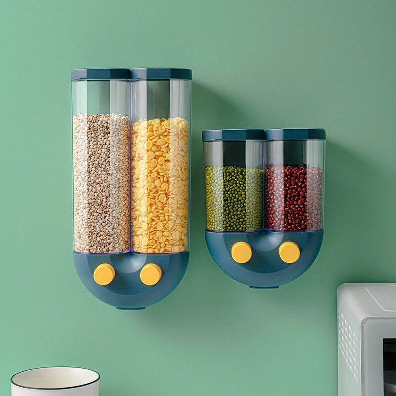 Hộp đựng ngũ cốc, thực phẩm khô có nắp dán tường 33x16x8cm