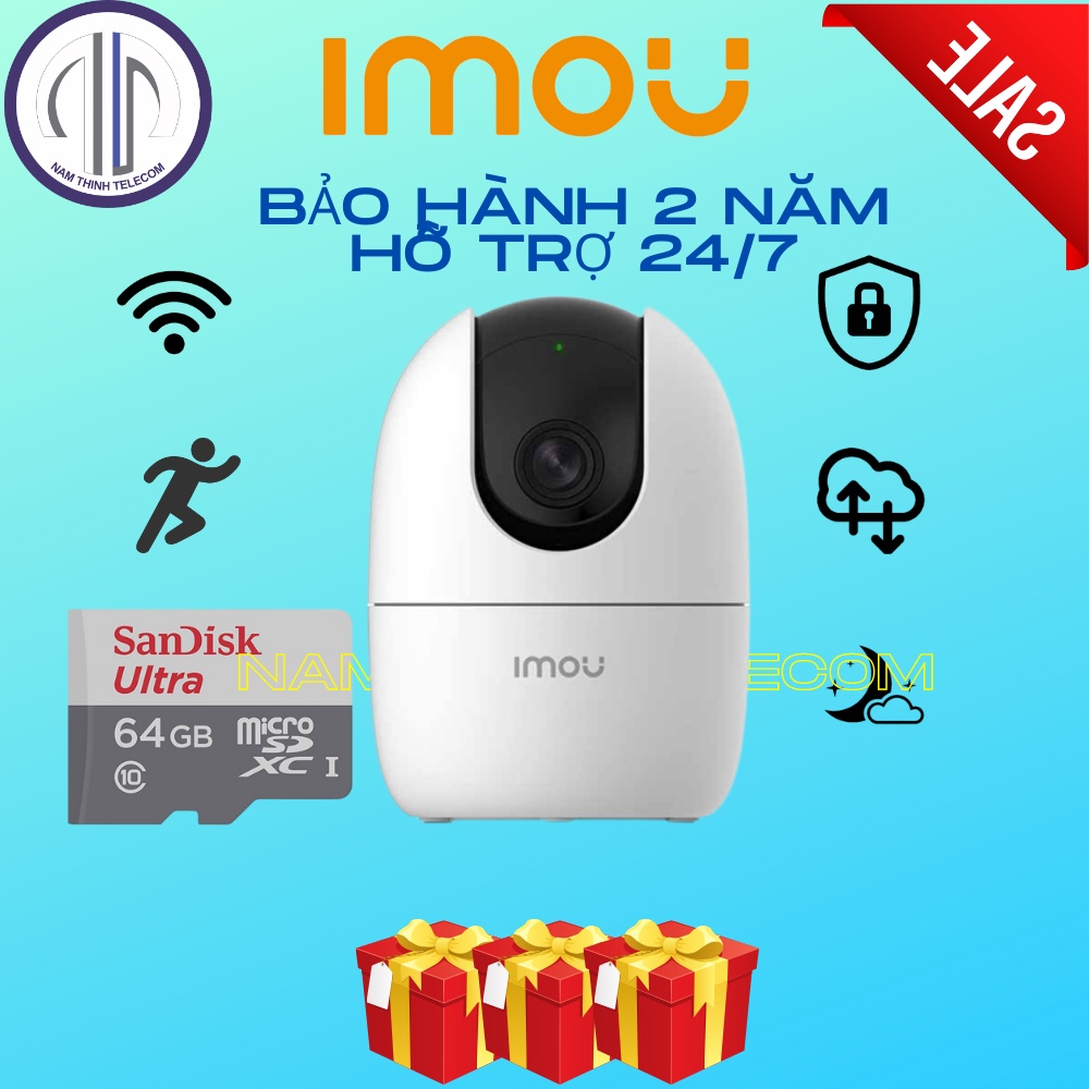 Camera không dây IMOU A22EP 2mp A42EP 4mp xoay 360 độ, báo trộm đàm thoại 2 chiều hàng chính hãng