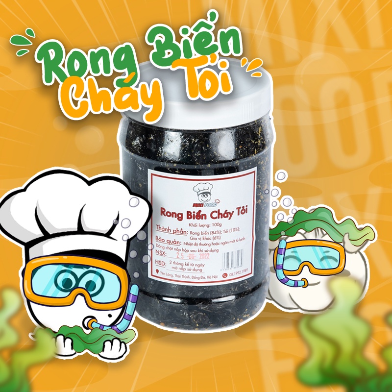 Rong biển cháy tỏi, MIXIFOOD tuyệt phẩm rong biển chất lượng cao, hộp 100G SIÊU NGON - ĐẬM ĐÀ
