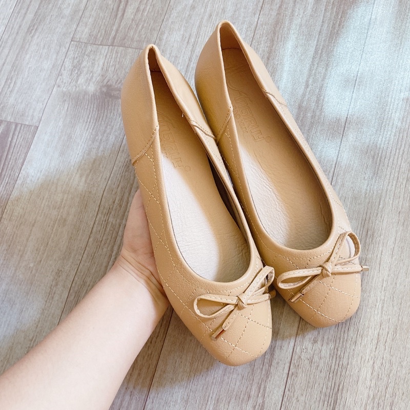 Giày bệt nơ nhỏ siêu mềm/ giày búp bê nữ  cao cấp PUNSHOES phong cách Hàn Quốc.