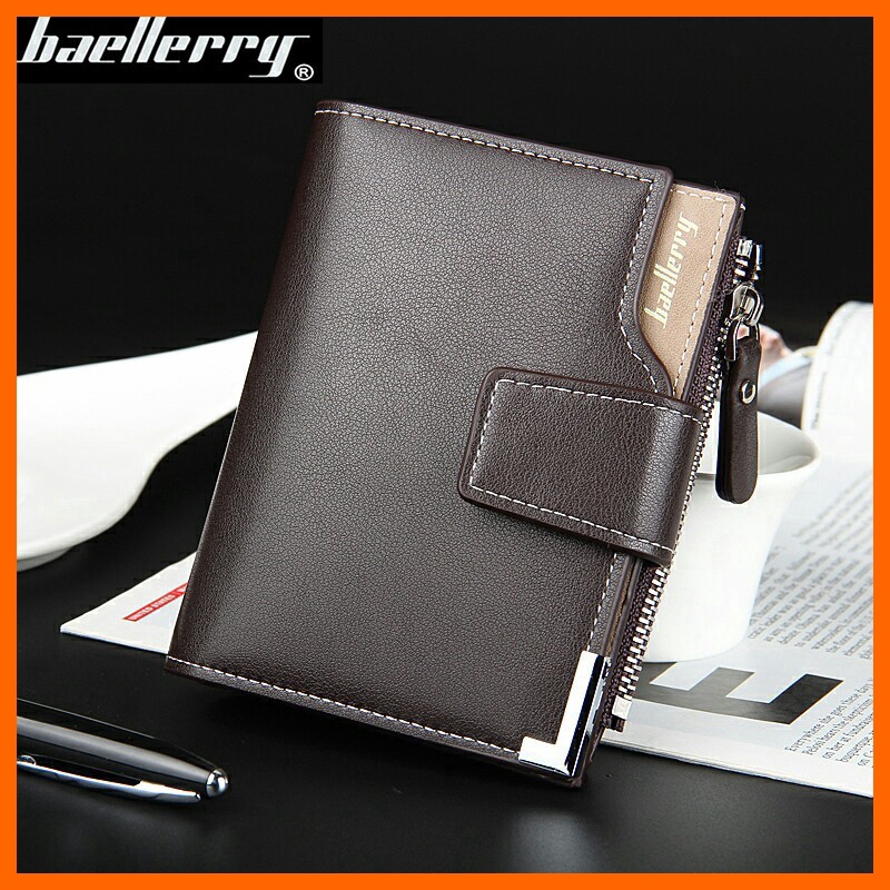 Ví Da Ngắn Baellerry Có Khóa Kéo Đa Năng Thời Trang Cho Nam