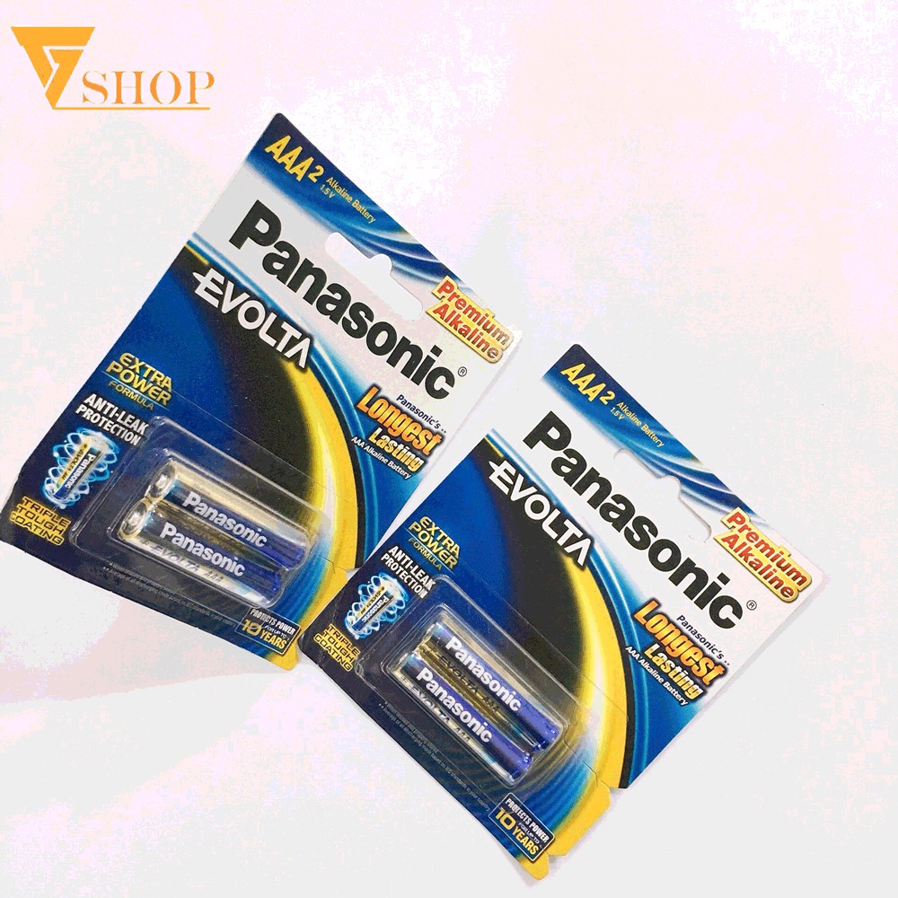 Vỉ 2 Viên Pin AAA  1,5V Panasonic Evolta LR03EG/2B Hàng chính hãng
