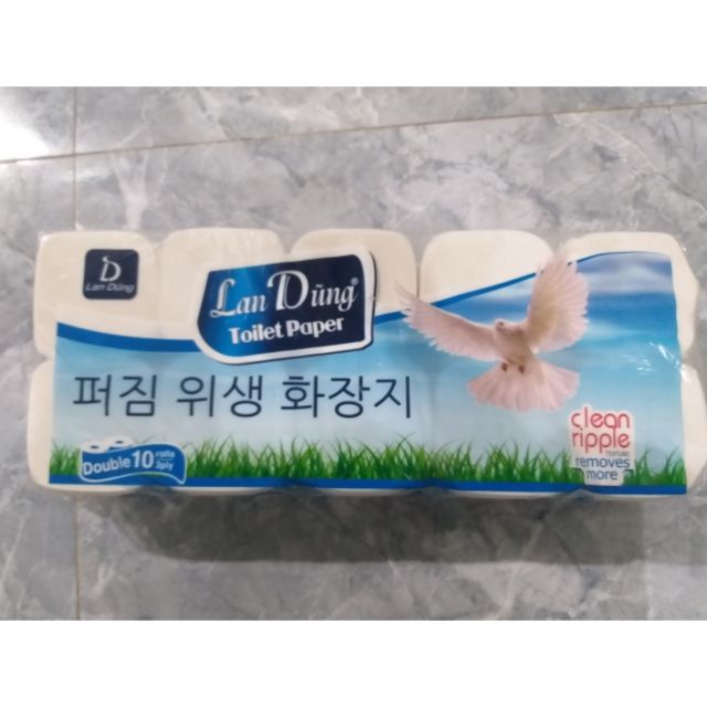 Giấy vệ sinh cao cấp 10 cuộn 800gr lan dũng