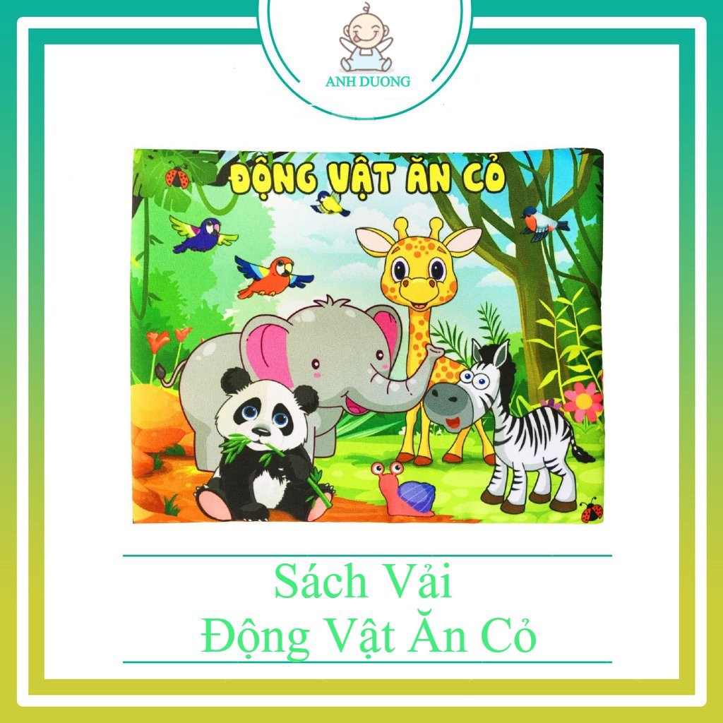 Sách Vải- Động Vật Ăn Cỏ- Song Ngữ Anh Việt