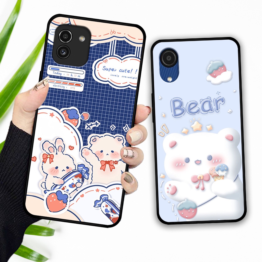 Ốp lưng Samsung A03 - Samsung A03 Core in hình caro gấu thỏ dễ thương