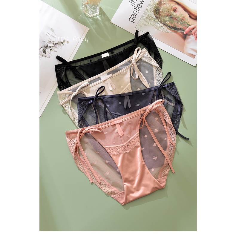 Quần lót nữ Embra ren buộc dây sườn lụa mềm mịn hàng cao cấp EBQL49