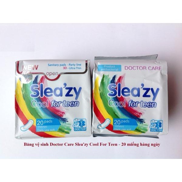 [Chính hãng] Băng vệ sinh Doctor Care Sleazy Cool For Teen 20 miếng (ban ngày)