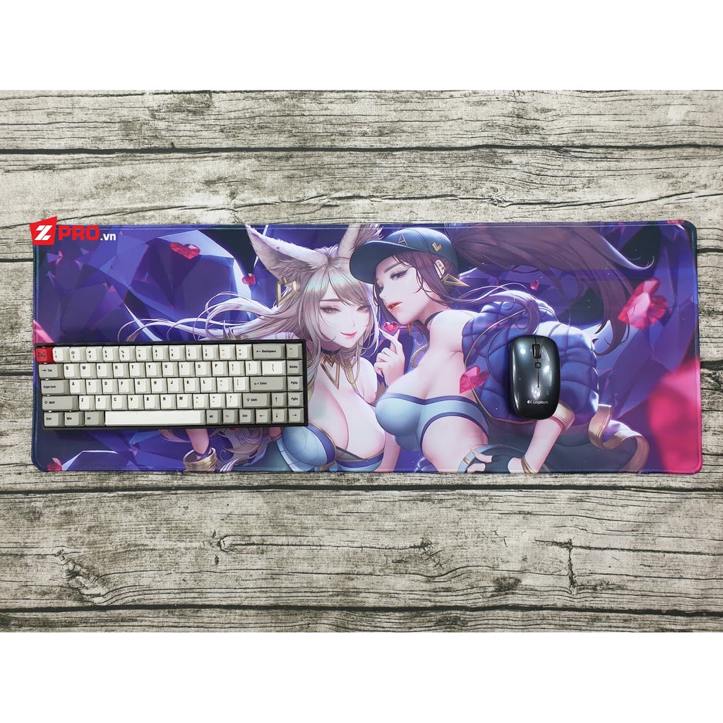 Lót chuột Liên Minh Ahri, Akali K/DA Fanart 80x30cm