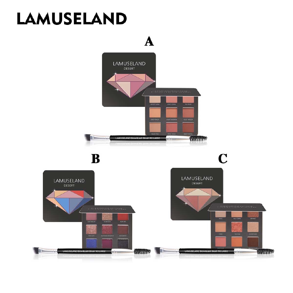 Bảng Phấn Mắt + Cọ Đánh Phấn Mắt LAMUSELAND LAS302 Trang Điểm Thời Thượng 40g | BigBuy360 - bigbuy360.vn