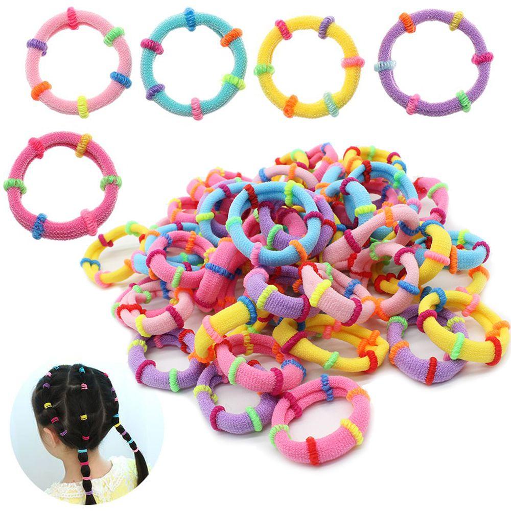 Set 50 Dây Cột Tóc Co Giãn Tốt Cho Bé Gái