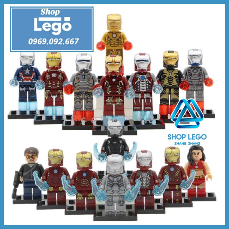 Xếp hình Iron Man Người sắt Tony Stark siêu anh hùng Marvel tuyển tập mới nhất 2020 Lego Minifigures Xinh X0199