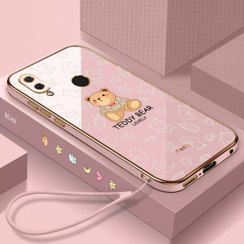 ốp lưng Redmi note 7 Redmi 7 Ốp Điện Thoại TPU Dẻo Mạ Màu Họa Tiết Chú Gấu Dễ Thương Kèm Dây Đeo Cho Redmi note 7 Redmi 7
