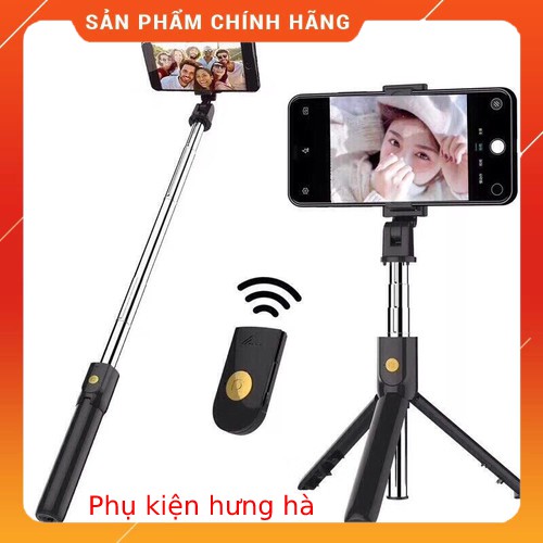 (RẺ VÔ  ĐỊCH )Gậy Chụp Ảnh Tự Sướng Selfie Kiêm Giá Đỡ Tripod 3 Chân Cho Điện Thoại Bluetooth K10 CHÍNH HÃNG