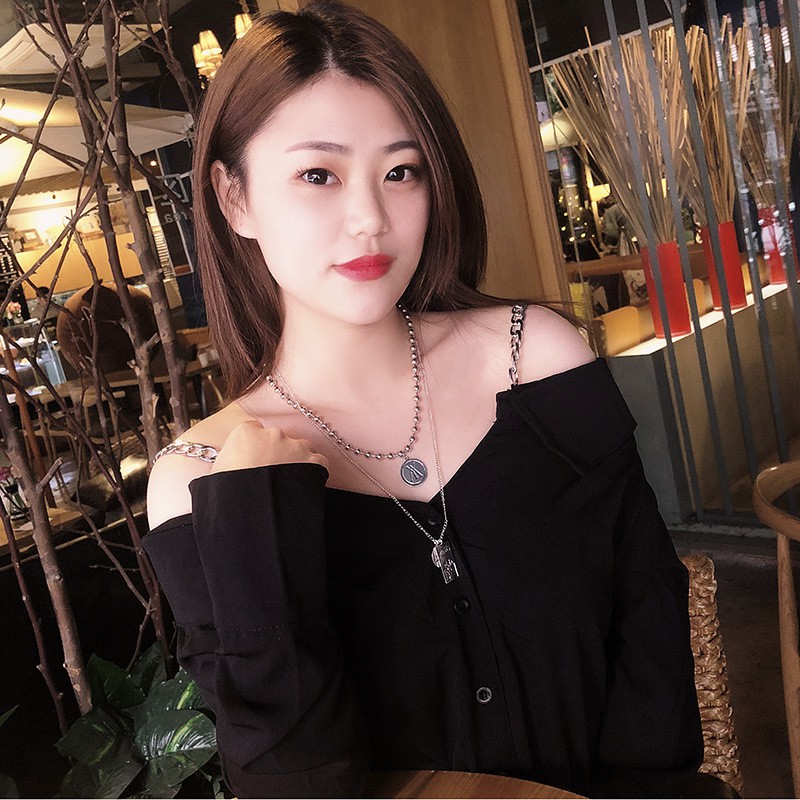 [Mã FASHIONCB232 hoàn tối đa 15K xu đơn 50K] Vòng cổ kim loại dáng dài phong cách hip hop | BigBuy360 - bigbuy360.vn