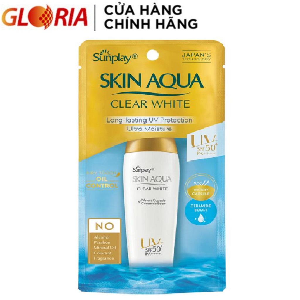 [Mã FMCGMALL -8% đơn 250K] Sữa chống nắng hằng ngày dưỡng trắng cho da dầu Sunplay Skin Aqua Clear White SPF50 25g