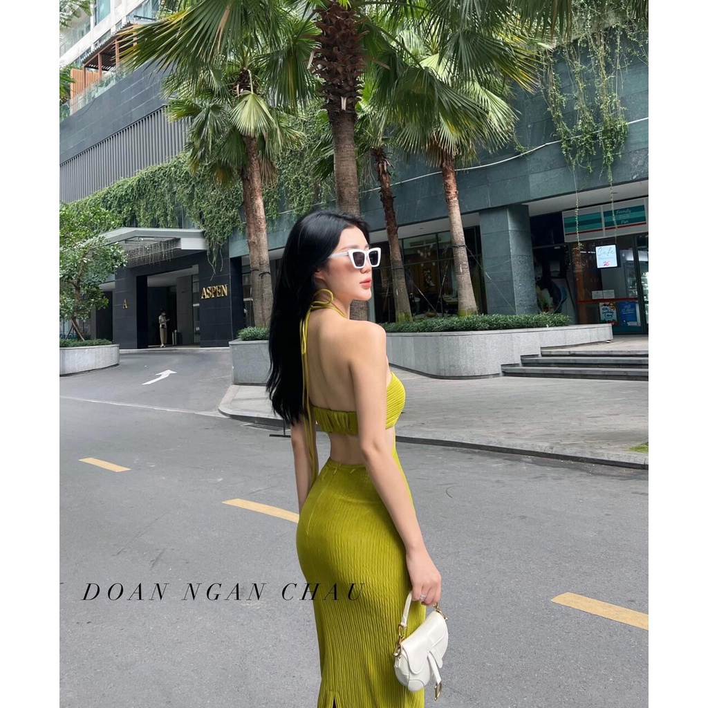 Đầm ba khoen vải xốp 009