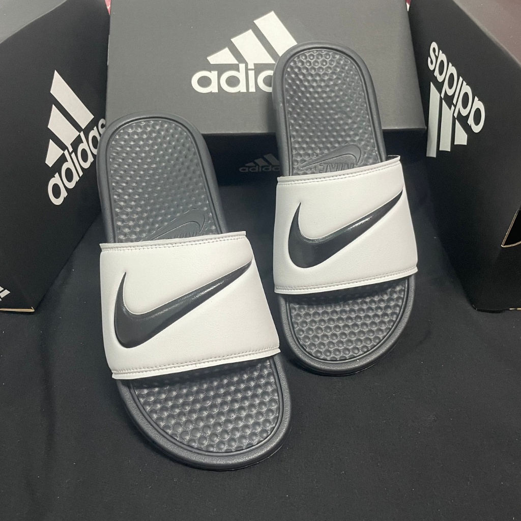 Dép Nike đen trắng quai ngang nam nữ - dép thể thao/ Dép Nike benassi swoosh 2023
