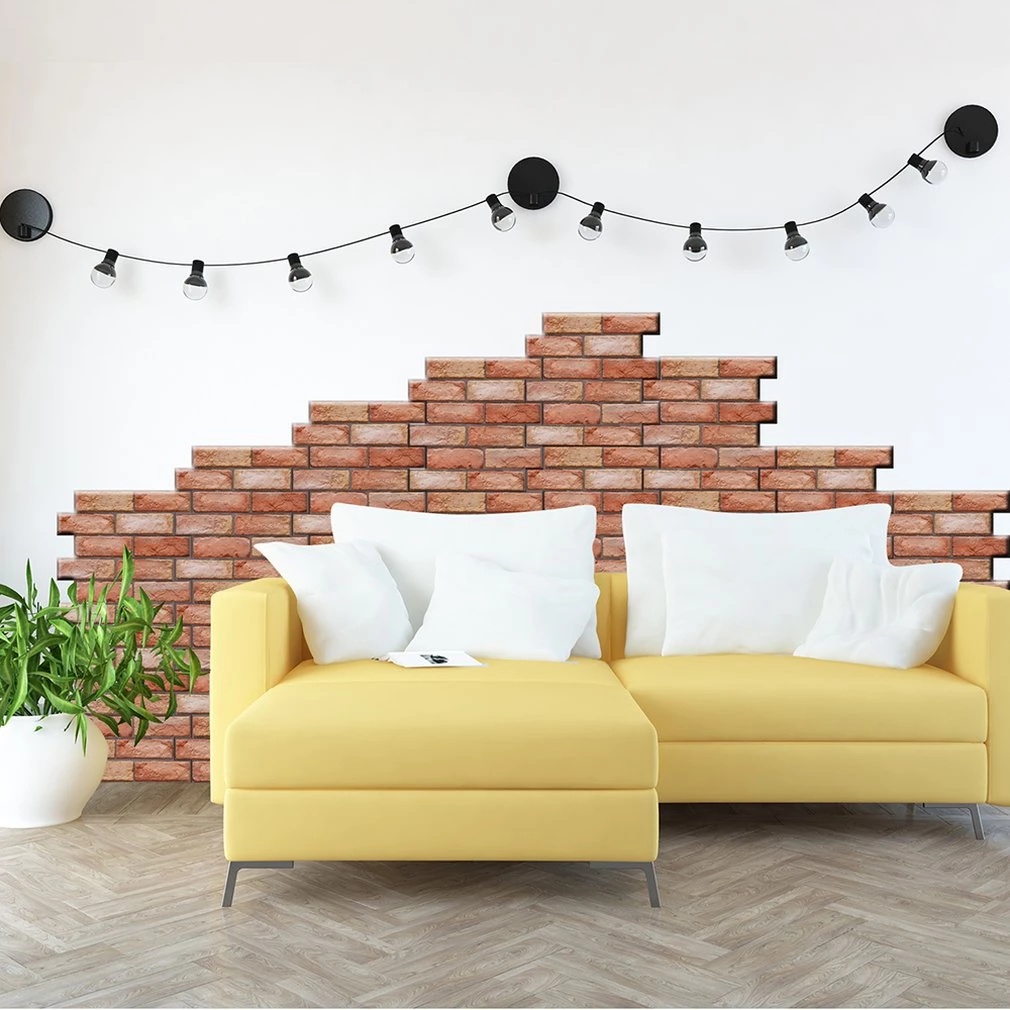 Miếng dán tường giả gạch 3d bằng nhựa PVC chống nước 30x30cm