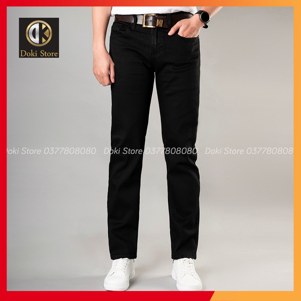 Quần Jean Nam Cao Cấp Màu Đen DE-01, Quần bò nam dáng ôm đứng vải co giãn thoải mái - DOKI | BigBuy360 - bigbuy360.vn