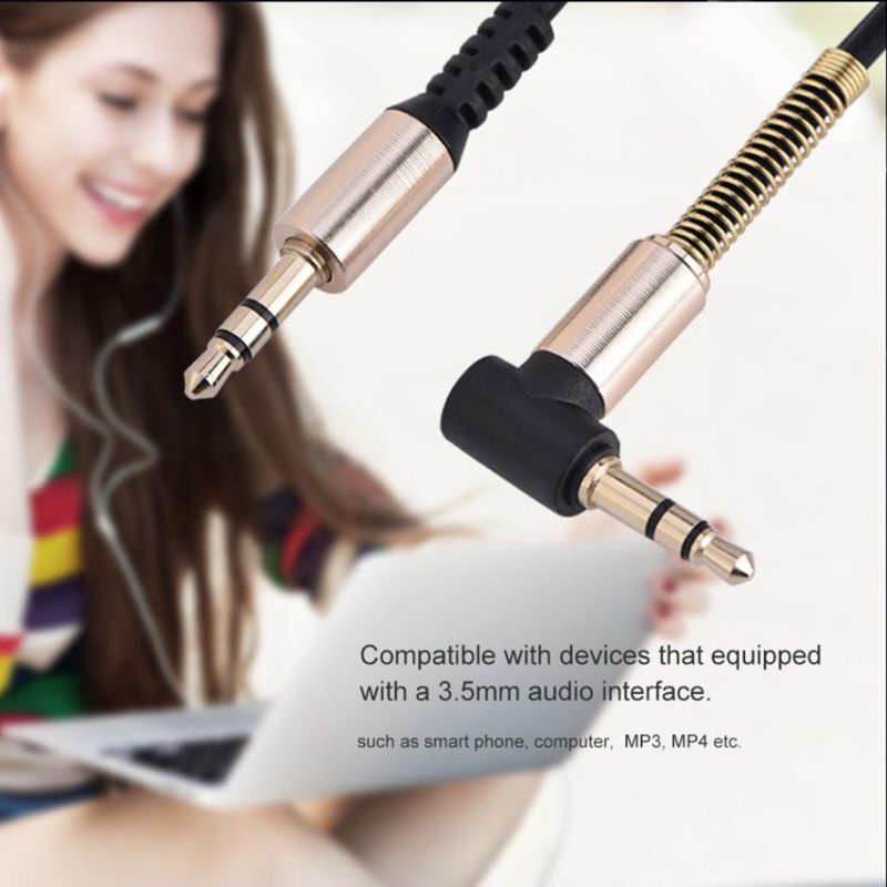 Dây Cáp Lò Xo 3.5mm DIY Dài 1.8m Chuyên Dụng Cho Loa Điện Thoại / Xe Hơi